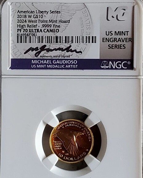 2018-W $10 Am Liberty Pedigree | PF70 UCAM | West Point Hoard | Gaudioso Signed - Picture 3 of 6